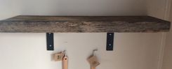 Barn Wood Shelf Reclaimed Barn Wood With Industrial Metal L Brackets 5 small