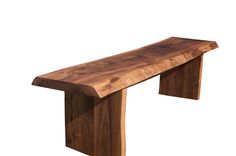 Walnut Slab Live Edge Bench, Live Edge Bench With Walnut Trestle Style Base 1 small