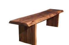 Walnut Slab Live Edge Bench, Live Edge Bench With Walnut Trestle Style Base 2 small