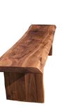 Walnut Slab Live Edge Bench, Live Edge Bench With Walnut Trestle Style Base 3 small