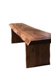 Walnut Slab Live Edge Bench, Live Edge Bench With Walnut Trestle Style Base 4 small