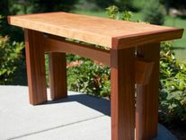 Asian Inspired Maple, Mahogany Accents And Cherry Hardwood Slab Bench 3 small