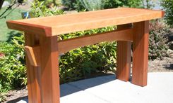 Asian Inspired Maple, Mahogany Accents And Cherry Hardwood Slab Bench 4 small