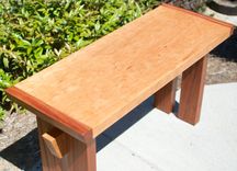 Asian Inspired Maple, Mahogany Accents And Cherry Hardwood Slab Bench 7 small