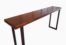 Walnut And Steel Console Table 4 small