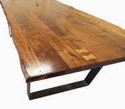 Live Edge Walnut Dining Table With Flat Iron Legs, Walnut Natural Edge Look 5 small
