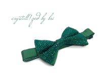 Any Color Fully Crystallized Bow Tie Bling Genuine European Crystals Bedazzled 2 small
