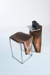 Side Table - Solid Black Walnut Top With Metal Base 4 small