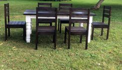 Farmhouse Dining Table Set 6 small