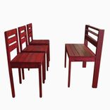 Rustic Bar Height Bench And Chairs 2 small