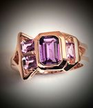 Purple and Pink Sapphire  ring 2 small