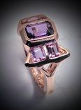 Purple and Pink Sapphire  ring 4 small