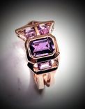 Purple and Pink Sapphire  ring 5 small