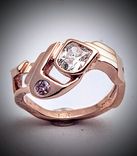 14kt Rose gold Dcut diamond ring 2 small