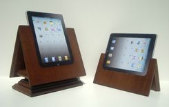The Tabitat Tablet Stand System For Ipad In Mahogany. 3 small