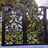 Royal Guard Forge Dual Entry Metal Gate #2328 R.O w 72" by 72" H 1 small