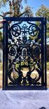 Church St. Pietro Design from Italian Rennaisance 16th century Metal gate #7681. R. O. width 36" by 60" H 3 small