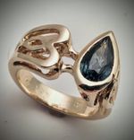 1.9ct pear shaped Teal Sapphire ring 1 small