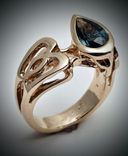 1.9ct pear shaped Teal Sapphire ring 3 small