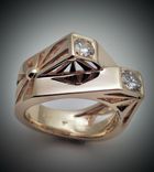 14kt yellow gold Two Diamond ring 1 small