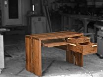 Solid Walnut Computer Desk With Adjustable Tray Height And All Wood Drawer Slides 3 small