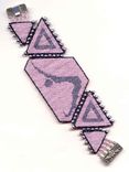 Beadweaving Bracelet Downward Facing Dog Dusty Rose Freshwater Pearls 1 small