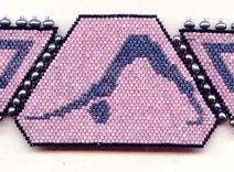 Beadweaving Bracelet Downward Facing Dog Dusty Rose Freshwater Pearls 2 small