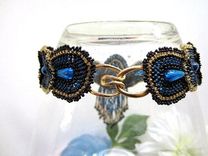 Black Beadwoven Necklace Fringed Choker Peacock 6 small