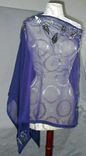 Evening Poncho Silver Sequin Embroidered Sheer Amethyst Fashion Apparel Ooak 1 small