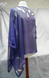 Evening Poncho Silver Sequin Embroidered Sheer Amethyst Fashion Apparel Ooak 2 small