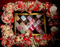 Decorative Faux Pearl, Coral Stick,  Mop Nugget & Polymer Clay Bead Wicker Basket 1 small
