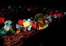 Beaded Wicker Tray Basket W/Large Precious Nuggets, Ribbon 3 small