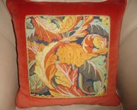 Abstract Orange Needlepoint Pillow 4 small