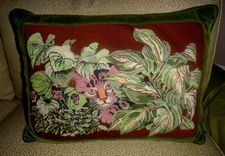 Pink Cat Needlepoint Pillow 1 small