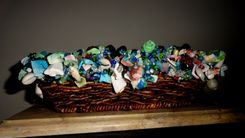 Shell Tray Wicker Beaded Basket 4 small