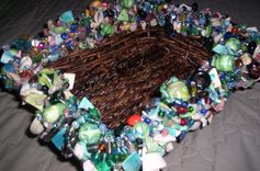 Shell Tray Wicker Beaded Basket 5 small