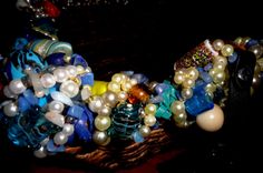 Beaded Wicker Tray Basket With Leather Handles 6 small