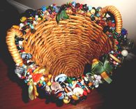 Storage/Laundry/Waste Beaded Basket 2 small