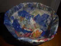 Paper Mache Bowl W/Dried Flowers 2 small