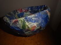 Paper Mache Bowl W/Dried Flowers 5 small