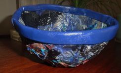 Paper Mache Decorative Bowl W/Dried Flowers 2 small
