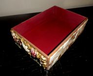 Shell Decorated Wood Box Tray 5 small