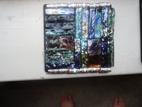 Glass Mosaic Tile Coasters On Black Art Tile 2 small