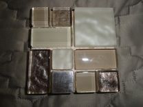Beige Glass/Metal Mosaic Coasters 2 small