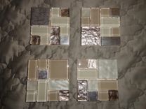 Beige Glass/Metal Mosaic Coasters 1 small