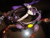 Dog Leash/Polymer Clay, Glass Beads 2 small