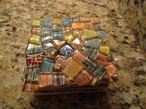 Mosaic Tiles Striped Glass Coasters 3 small