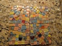 Mosaic Tiles Striped Glass Coasters 2 small