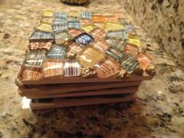 Mosaic Tiles Striped Glass Coasters 1 small