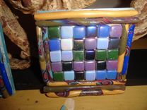 Art Mosaic Tiles/Coasters Metallic, Polymer Clay 3 small